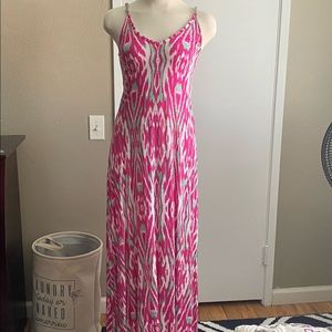 Pink Maxi Dress with Rhinstones